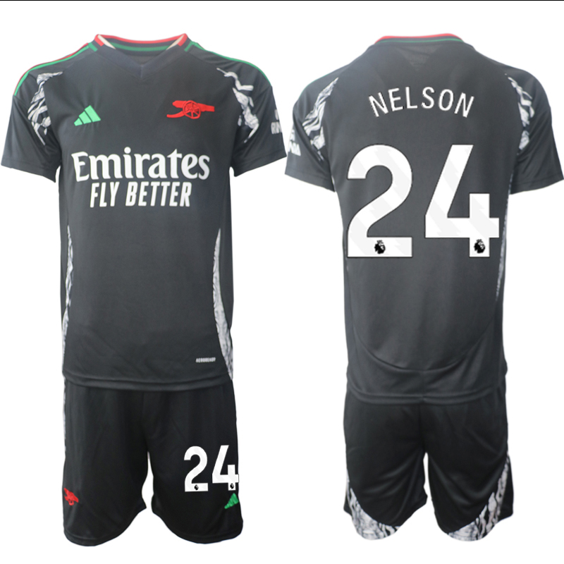 Men 2024-2025 Club Arsenal away Black #24 Soccer Jersey->arsenal jersey->Soccer Club Jersey